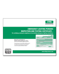 NICEIC Emergency Lighting Periodic Inspection and Testing Certificates - EPM6