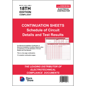 Continuation Sheets (BS 7671:2018+A4:2026)
